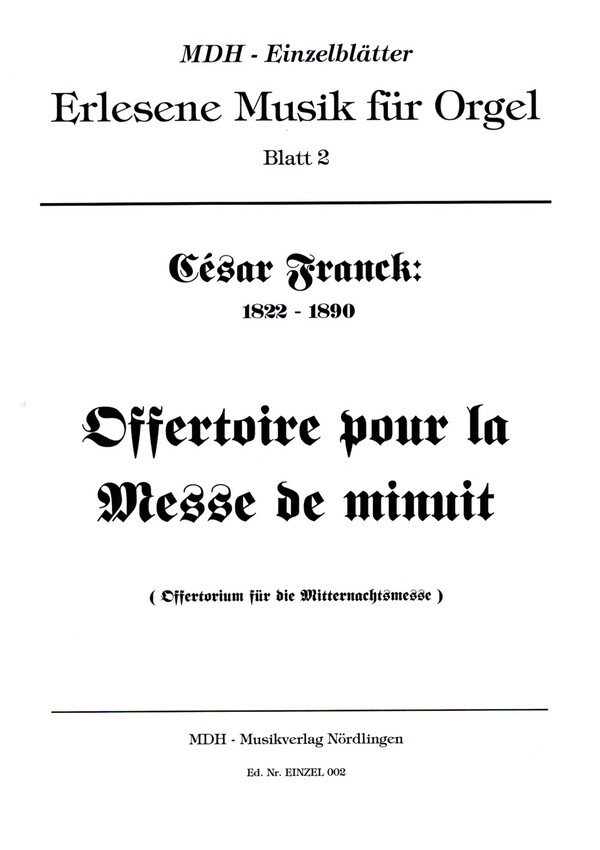 Offertoire pour la Messe de minuit  für Orgel  