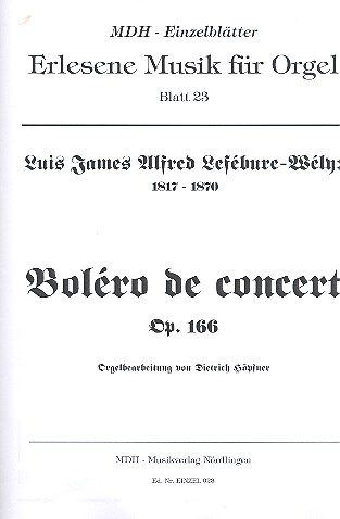 Boléro de concert op.166  für Orgel  