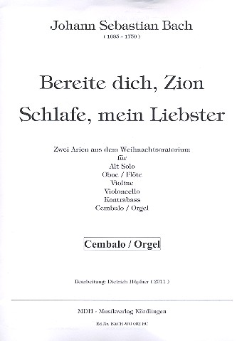 2 Arien aus dem Weihnachtsoratorium  für Alt, Oboe (Flöte), Violine und Bc  Cembalo/Orgel/Basso continuo