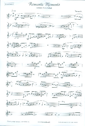 Romantic Moments  für Akkordeonorchester  Stimmensatz