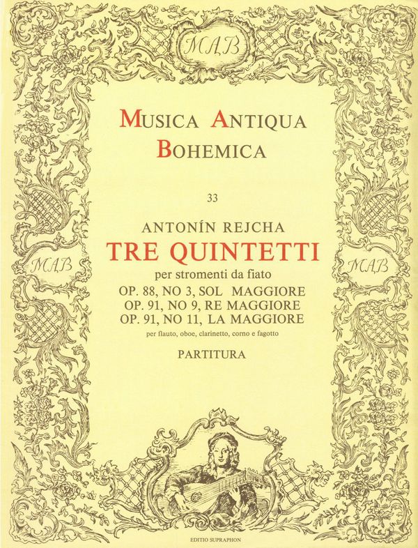 3 Quintetti per stromenti da fiato  für Flöte, Oboe, Klarinette, Horn und Fagott  Partitur