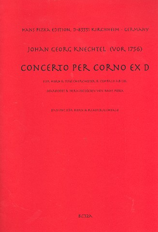 Concerto per corno ex D  für Horn, Streichorchester, Cembalo ad lib  Klavierauszug
