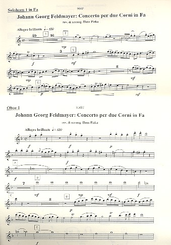 Konzert F-Dur Nr.1  für 2 Hörner in F und Orchester  Stimmensatz (Streicher 5-4-3-5)