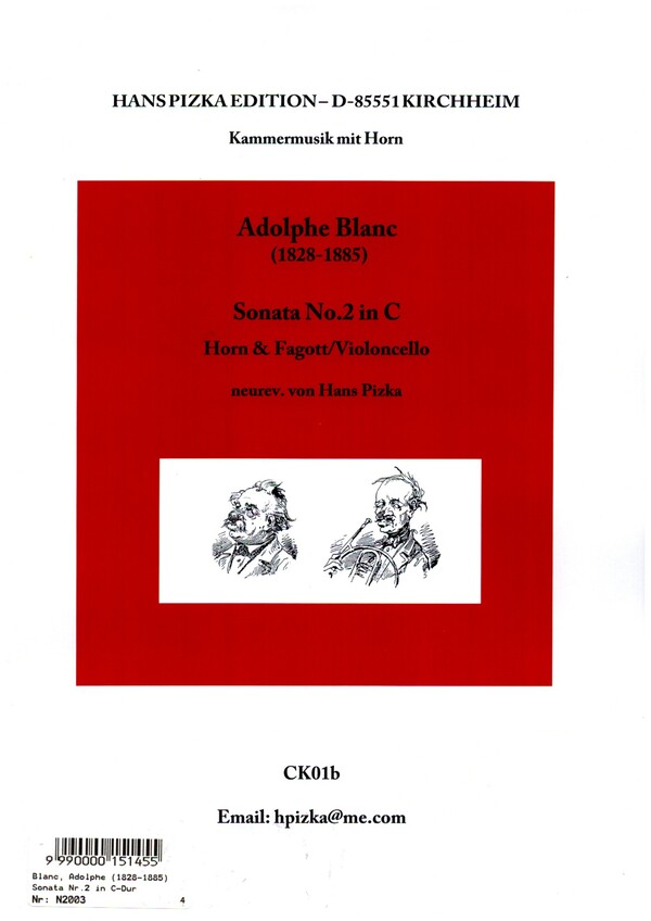 Sonata C-Dur Nr.2  für Horn und Fagott (Violoncello)  2 Spielpartituren