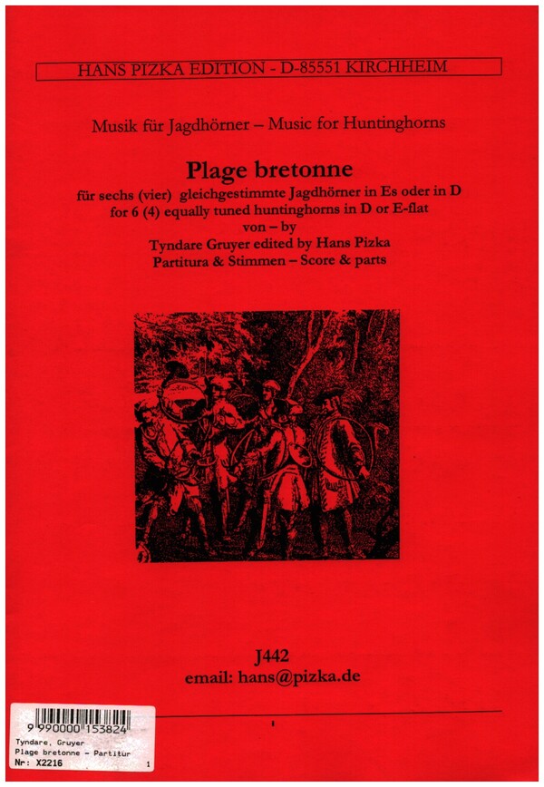 Plage Bretonne  für 6 (4) gleiche Jagdhörner in Es (D)  Partitur und Stimmen
