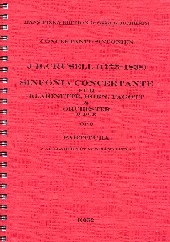 Concertante op.3  für Klarinette, Horn, Fagott und Orchester  Partitur