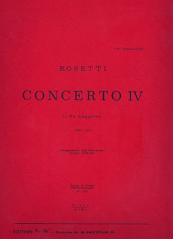 Konzert F-Dur Nr.4 für 2 Hörner und Klavier    