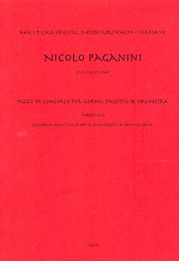 Konzertstück&nbsp;&nbsp;für Fagott, Horn und Orchester&nbsp;&nbsp;Partitur