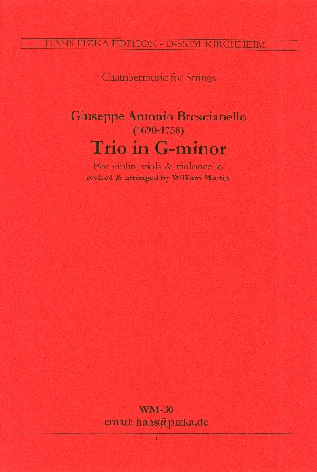 Trio g-Moll  für Violine, Viola und Violoncello  Partitur und Stimmen