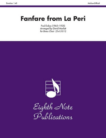 Fanfare from La Peri  for 3 trumpets in C, 4 horns, 3 trombone and tuba  score and parts