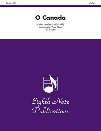 O Canada&nbsp;&nbsp;for 3 flutes&nbsp;&nbsp;score and parts