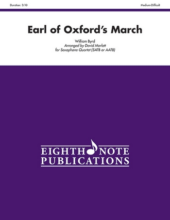 Earl of Oxford's March  for 4 saxophones (S(A)ATB)  score and parts