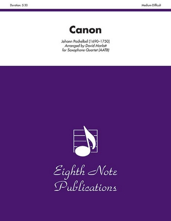 Canon  für 4 Saxophone (AATBar)  Partitur und Stimmen