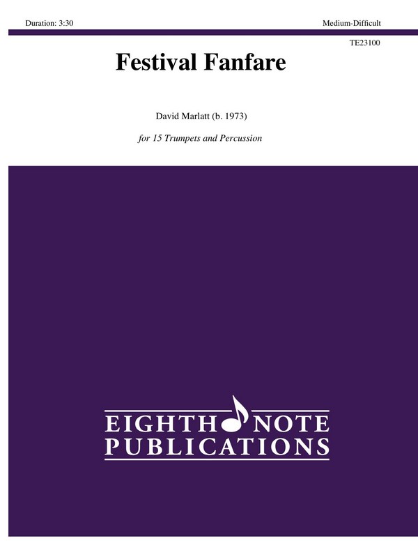 Festival Fanfare  for 15 trumpets and percusion  score and parts