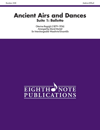 Ancient Airs and Dances - Suite 1  Balletto&nbsp;&nbsp;for interchangeable woodwind ensemble (fl,ob, clar, fag, sax, horn)&nbsp;&nbsp;score and parts