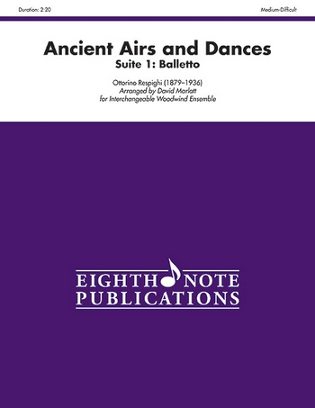 Ancient Airs and Dances - Suite 1  Balletto  for interchangeable woodwind ensemble (fl,ob, clar, fag, sax, horn)  score and parts