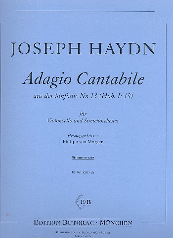 Adagio cantabile Hob.I:13  für Violoncelo und Streichorchester  Stimmensatz (solo-3-3-3-5-Bc)