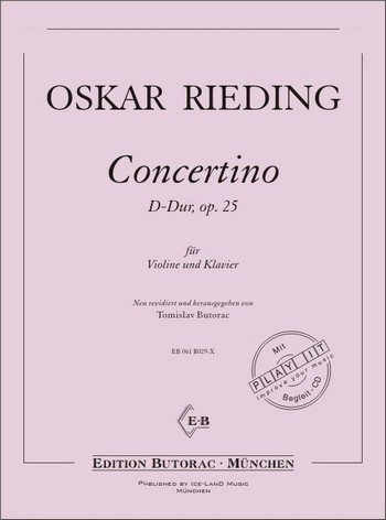 Concertino D-Dur op.25 )+CD)  für Violine und Klavier  