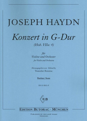 Konzert G-Dur Hob.VIIa:4&nbsp;&nbsp;für Violine und Orchester&nbsp;&nbsp;Partitur