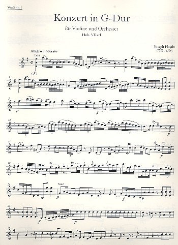 Konzert G-Dur Hob.VIIa:4&nbsp;&nbsp;für Violine und Orchester&nbsp;&nbsp;Violine 1