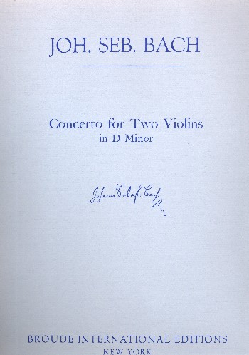Concerto in d Minor BWV1043&nbsp;&nbsp;for 2 violins and string orchestra&nbsp;&nbsp;score