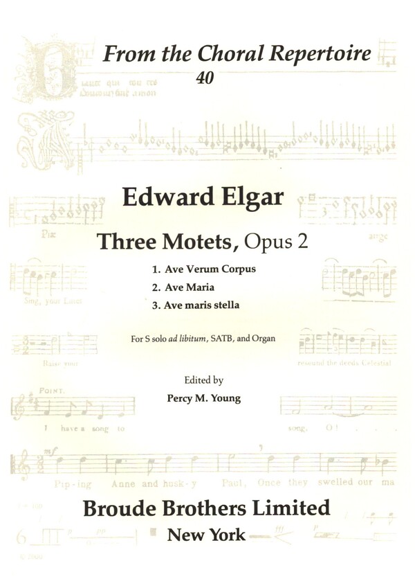 Three Motets op.2&nbsp;&nbsp;for mixed chorus and organ&nbsp;&nbsp;chorus score