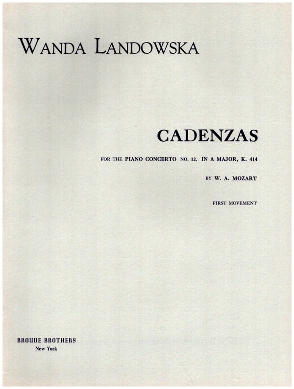 Cadenzas for the 7 Mozart Piano Concerti  for piano  (Set of 7 scores)