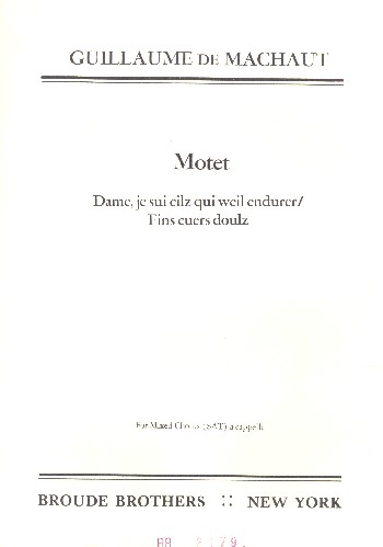 Dame je sui cilz qui weil endurer&nbsp;&nbsp;for mixed chorus (SAM) a cappella&nbsp;&nbsp;score (frz/en)