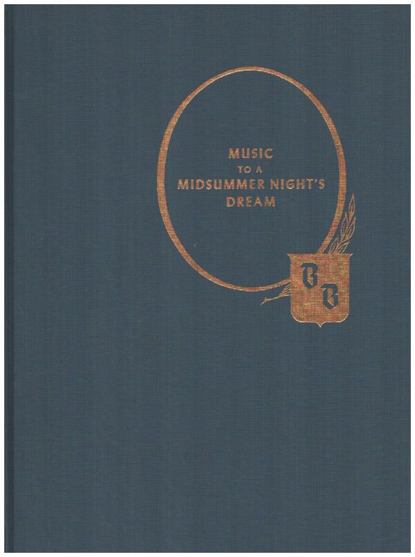 Music to A Midsummer Night's Dream&nbsp;&nbsp;for orchestra&nbsp;&nbsp;score, hardcover