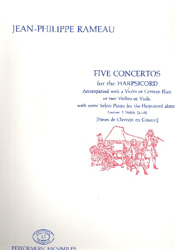 5 Concertos  for harpsichord acc. with violin (flute/2violins)  score and parts