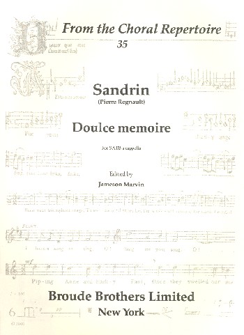 Doulce memoire  for mixed chorus a cappella  score (frz/en)