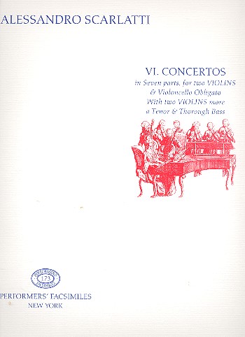 Concertos in 7 Parts  for 2 violins, cello and strings  parts,  facsimile