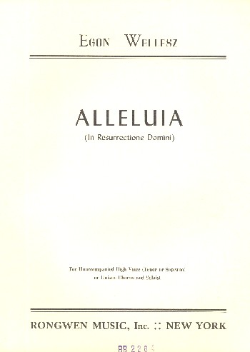 Alleluia&nbsp;&nbsp;for soprano (tenor) (soloist and unison chorus) a cappella&nbsp;&nbsp;