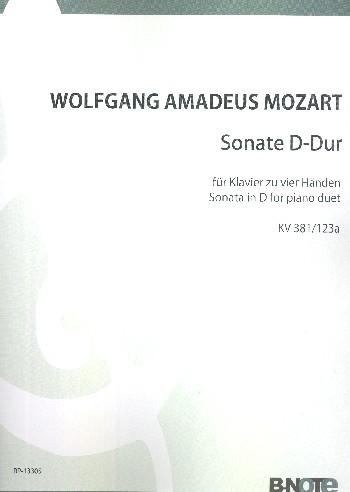 Sonate D-Dur KV381/123a&nbsp;&nbsp;für Klavier zu 4 Händen&nbsp;&nbsp;