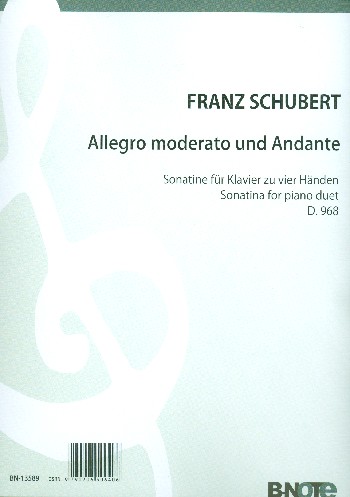 Allegro moderato und Andante D968  für Klavier zu 4 Händen  Partitur
