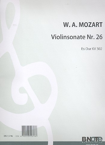 Sonate Es-Dur KV302 Nr.26&nbsp;&nbsp;für Violine und Klavier&nbsp;&nbsp;