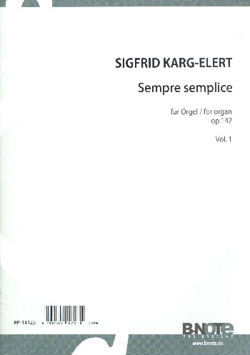Sempre semplice op.142 Band 1&nbsp;&nbsp;für Orgel&nbsp;&nbsp;