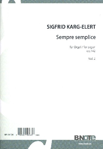 Sempre semplice op.142 Band 2&nbsp;&nbsp;für Orgel&nbsp;&nbsp;