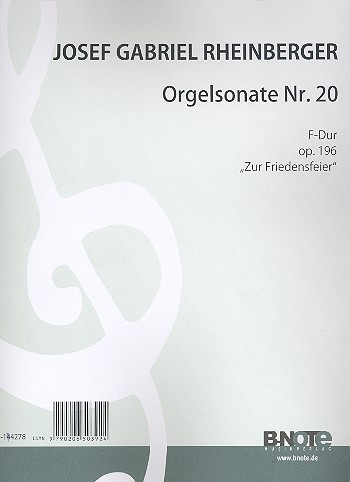 Sonate F-Dur Nr.20 op.196&nbsp;&nbsp;für Orgel&nbsp;&nbsp;