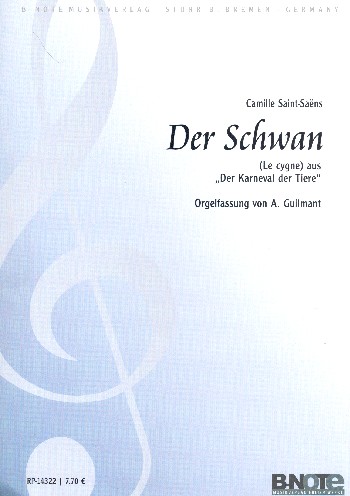 Der Schwan aus Der Karneval der Tiere&nbsp;&nbsp;für Orgel&nbsp;&nbsp;