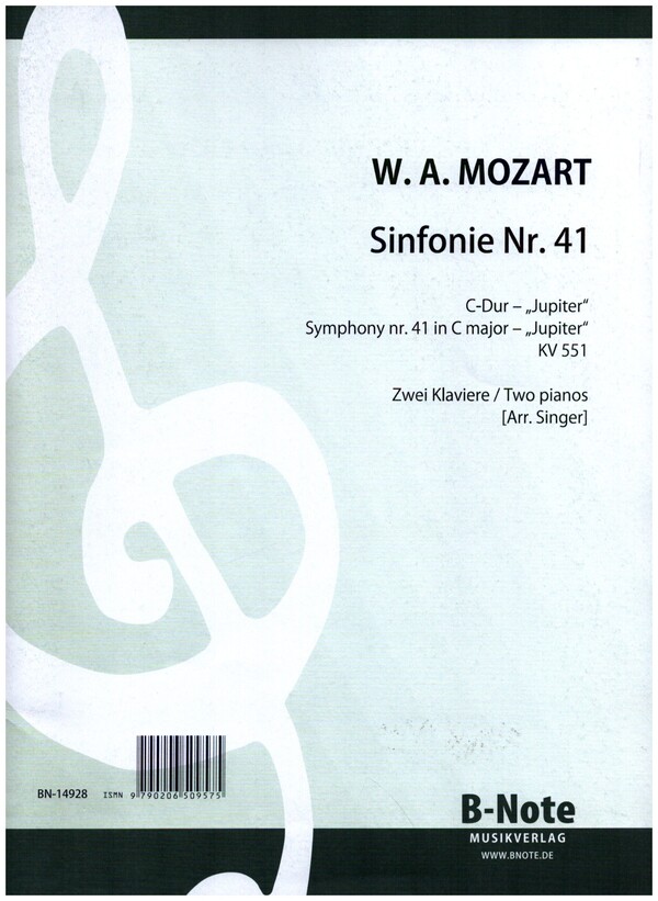 Sinfonie C-Dur KV551 Nr.41 für Orchester&nbsp;&nbsp;für 2 Klaviere&nbsp;&nbsp;Partitur