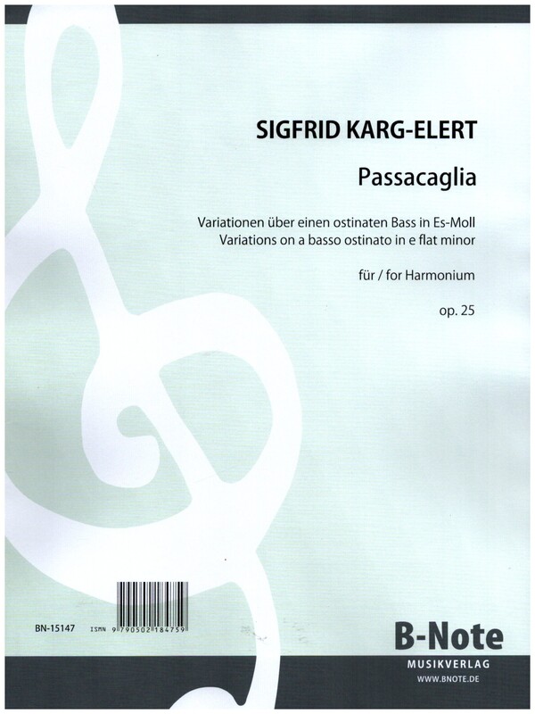 Passacaglia es-Moll op.25&nbsp;&nbsp;für Harmonium (Kunstharmonium)&nbsp;&nbsp;