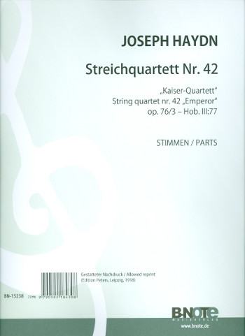 Streichquartett C-Dur op.76,3 Hob.III:77&nbsp;&nbsp;&nbsp;&nbsp;Stimmen