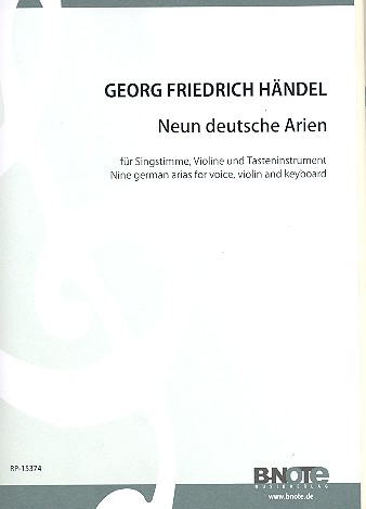 Neun deutsche Arien&nbsp;&nbsp;für Sopran, Violine, und Klavier&nbsp;&nbsp;Partitur und Stimmen