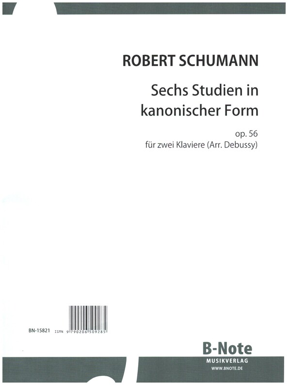 6 Studien in kanonischer Form op.56  für 2 Klaviere  2 Stimmen