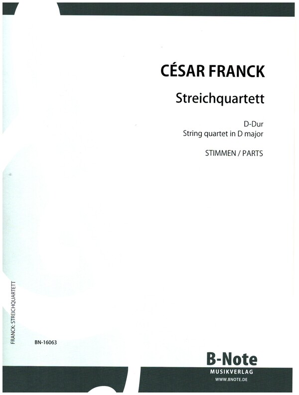 Streichquartett D-Dur&nbsp;&nbsp;für 2 Violinen, Viola und Violoncello&nbsp;&nbsp;Stimmensatz