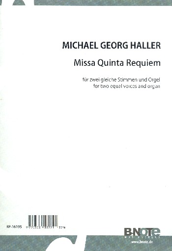 Missa quinta Requiem  für 2 gleiche Stimmen und Orgel  Partitur