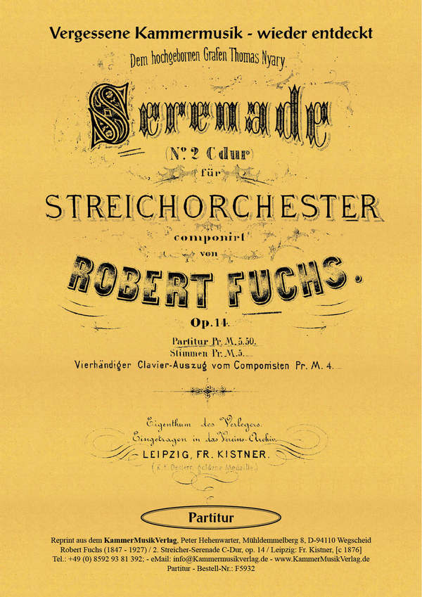 Serenade C-Dur Nr.2 op.14  für Streichorchester  Partitur