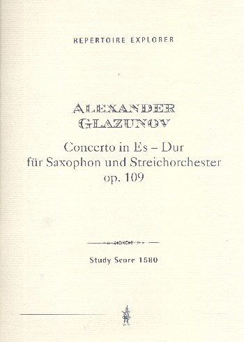 Concerto Es-Dur op.109  für Saxophon und Streichorchester  Studienpartitur