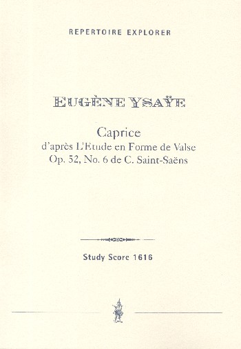 Caprice d'après L'Etude en Forme de Valse op. 52,6 de Saint-Saens  für Violine und Orchester  Studienpartitur
